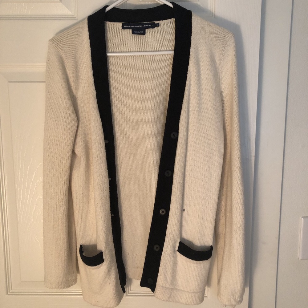 Ralph Lauren White Sweater; size s